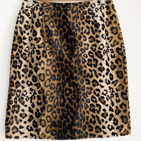 Vintage Mia Animal Print Furry Texture Mini  Pencil Skirt 8 - Picture 2 of 5